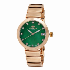 Oniss Women's Watch - Prima Green Dial Plated Steel Bracelet | ON5559-30_RGGN