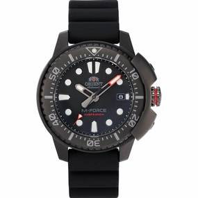 Orient Men's Automatic Watch - M-Force Dive Black Dial Rubber Strap | RA-AC0L03B00B