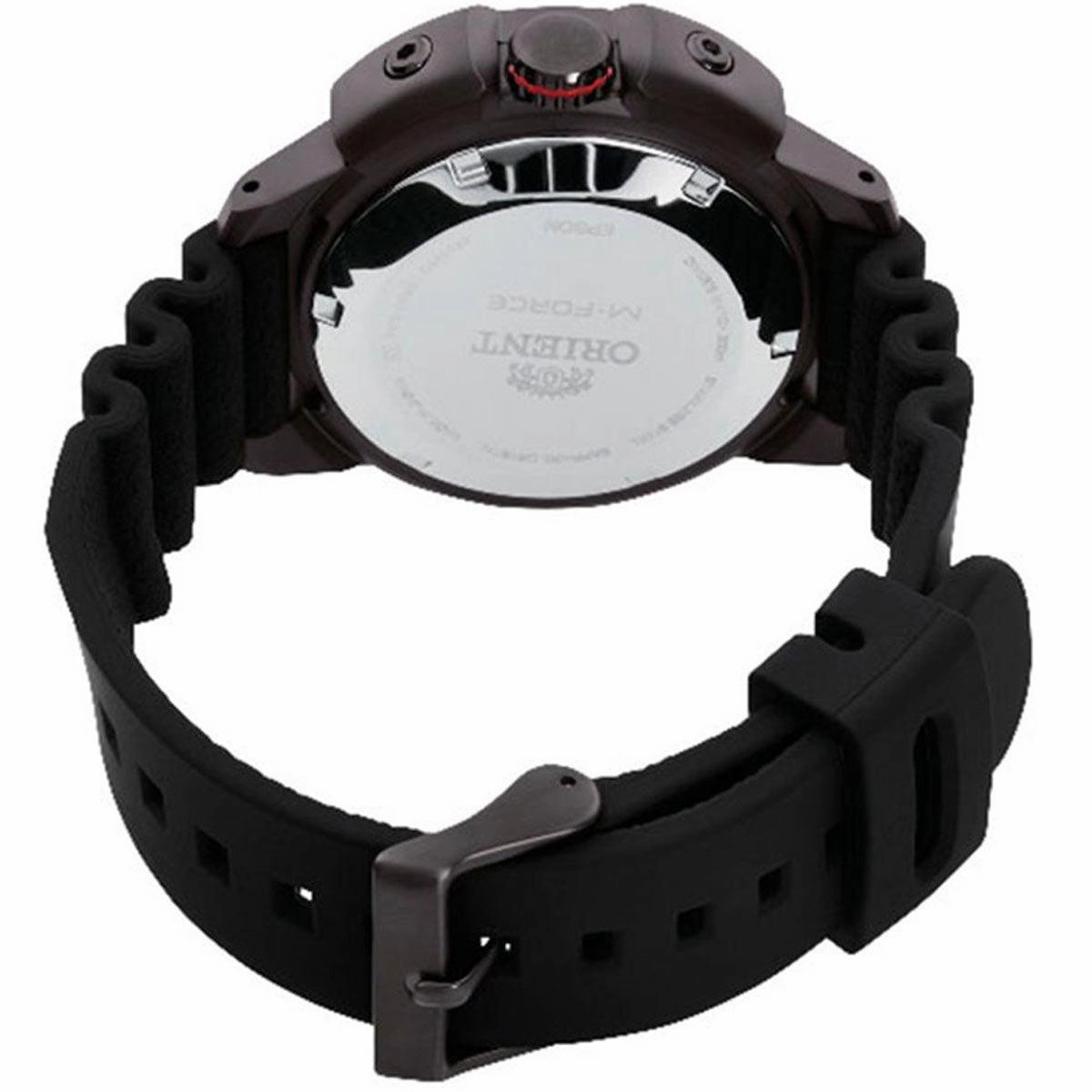 Orient Men's Automatic Watch - M-Force Dive Black Dial Rubber Strap | RA-AC0L03B00B