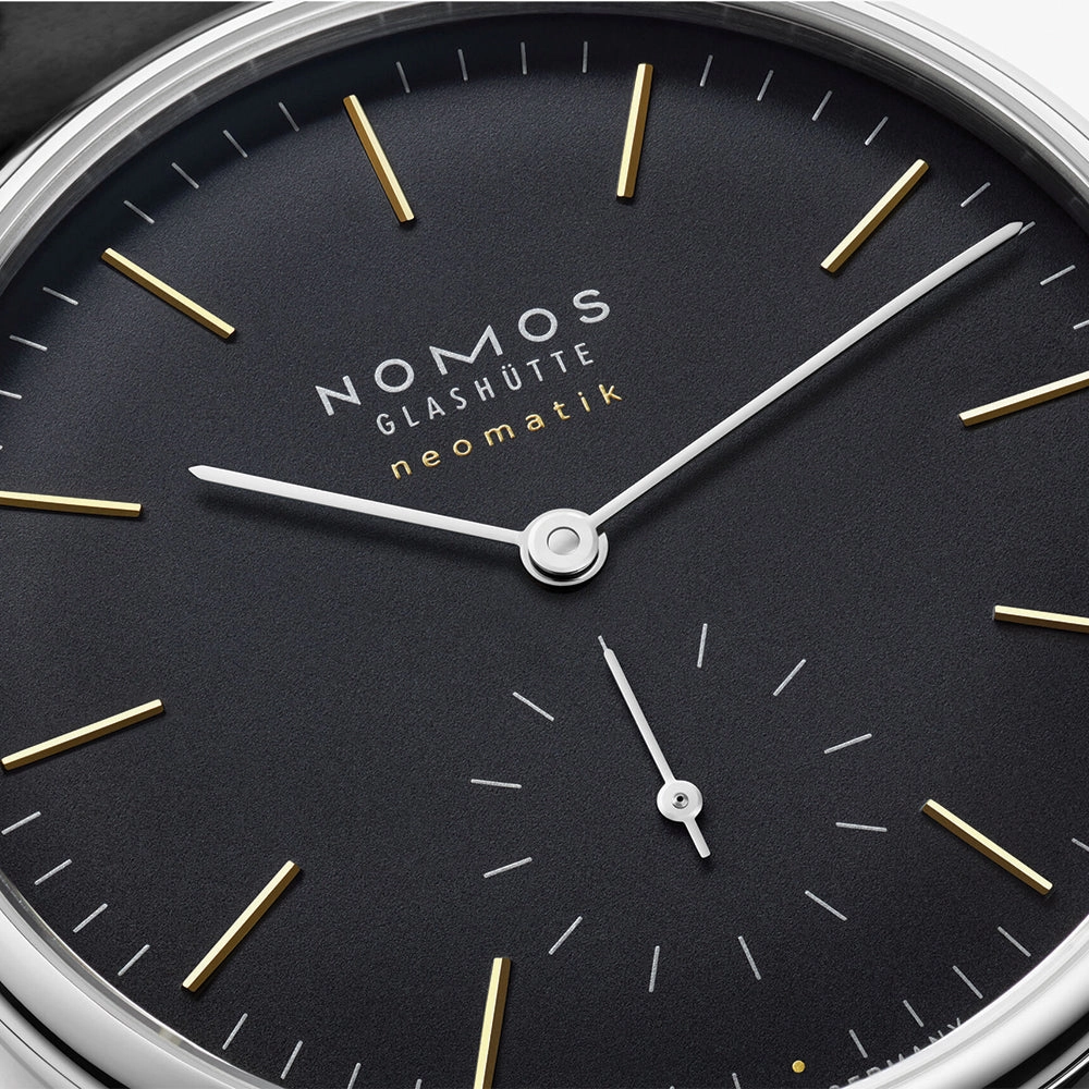 Orion Neomatik Sapphire Back 36mm - Black on Leather Strap