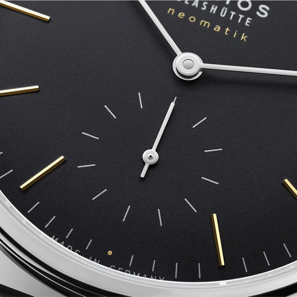 Orion Neomatik Sapphire Back 36mm - Black on Leather Strap