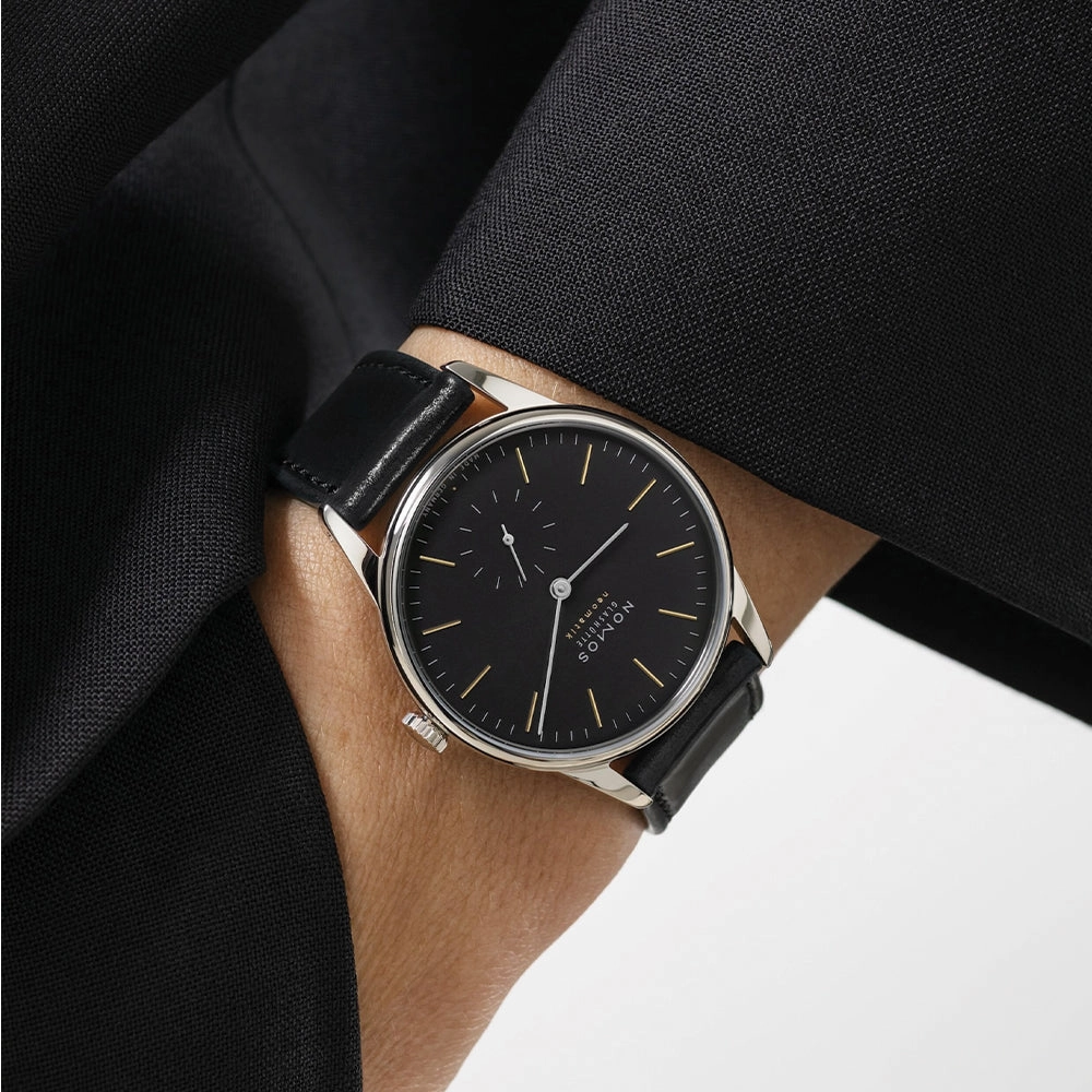 Orion Neomatik Sapphire Back 36mm - Black on Leather Strap