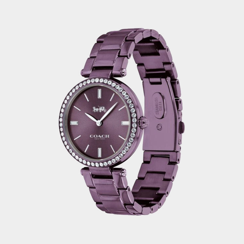 Park Women Quartz Purple Dial Analog Stainless Steel Watch 14503422