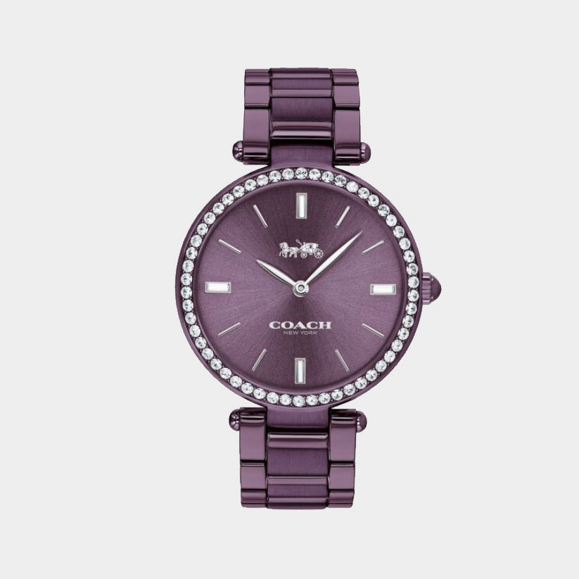 Park Women Quartz Purple Dial Analog Stainless Steel Watch 14503422