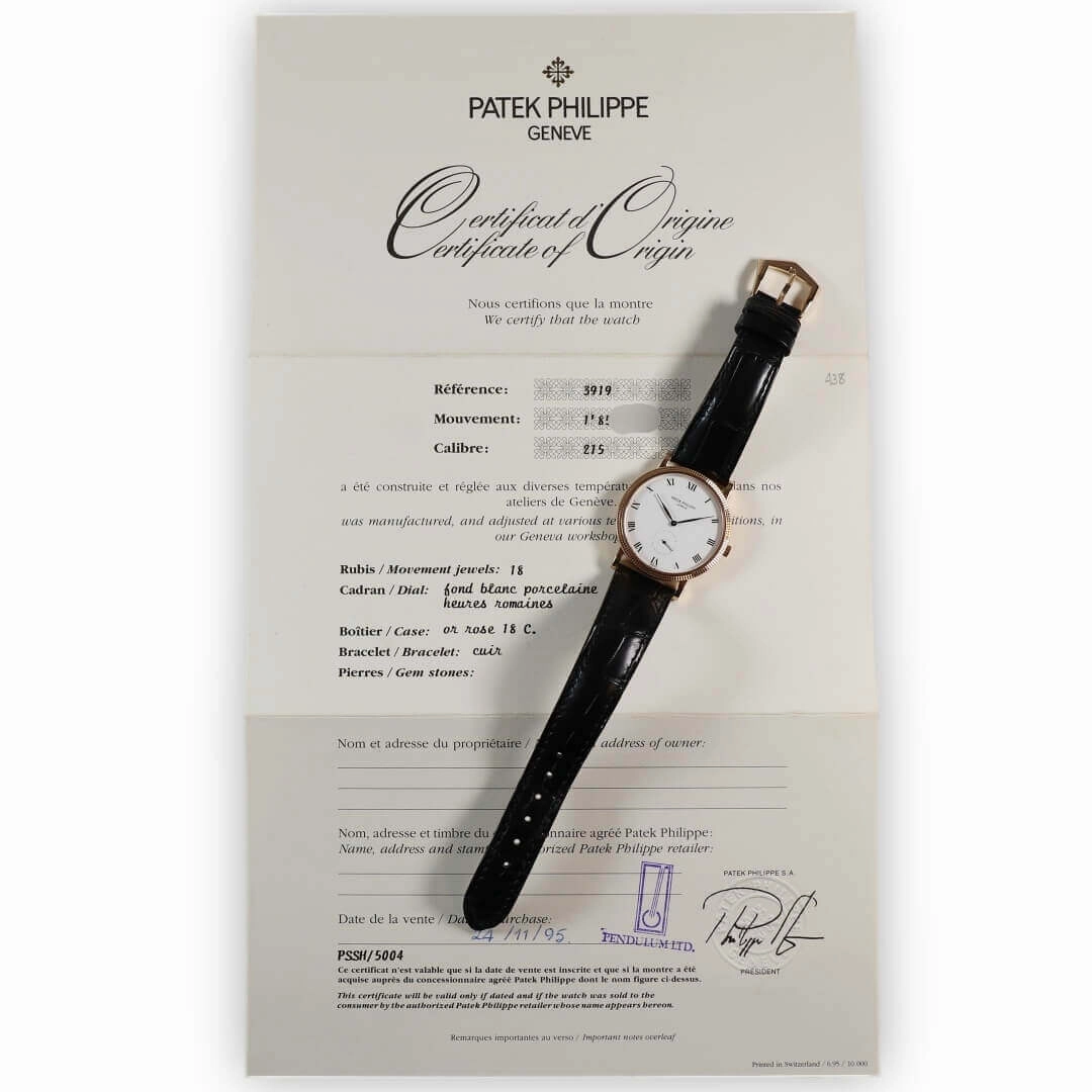 Patek Philippe Calatrava 3919, 1995, Full Set