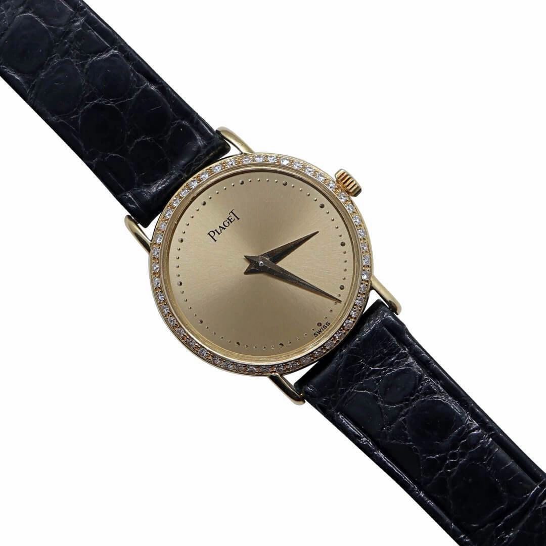 Piaget Ref. 8057 18k Gold Diamond Bezel, 1980's Ladies Vintage Watch