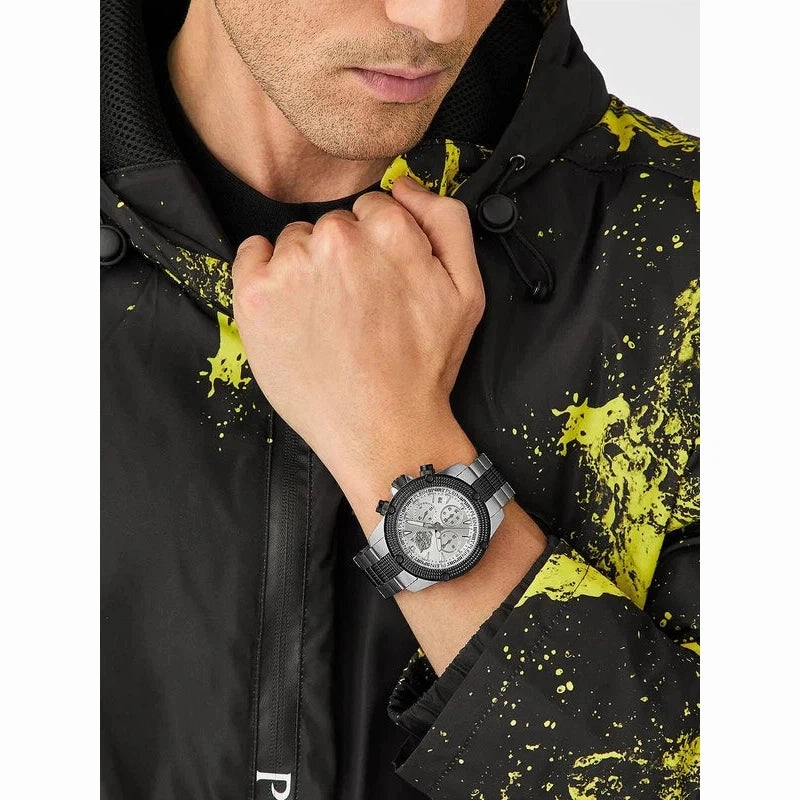 Plein Sport Hurricane Silver Chronograph Watch 44mm