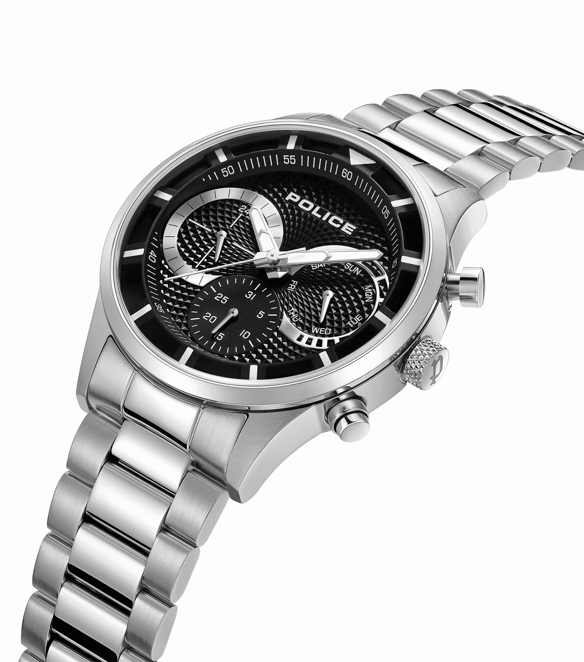 Police Chronograph Black Dial Stainless Steel Band Driver II Men's Watch PEWGK0040303