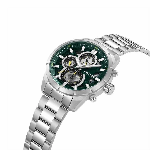 Police Chronograph Green Dial Stainless Steel Band Neist Men's Watch PEWJK0021805