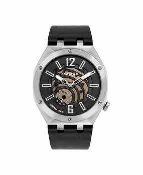 Police Gobustan Black Leather Watch PL.16010JSTU/02