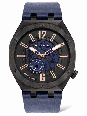 Police Gobustan Blue Leather Watch PL.16010JSU/03
