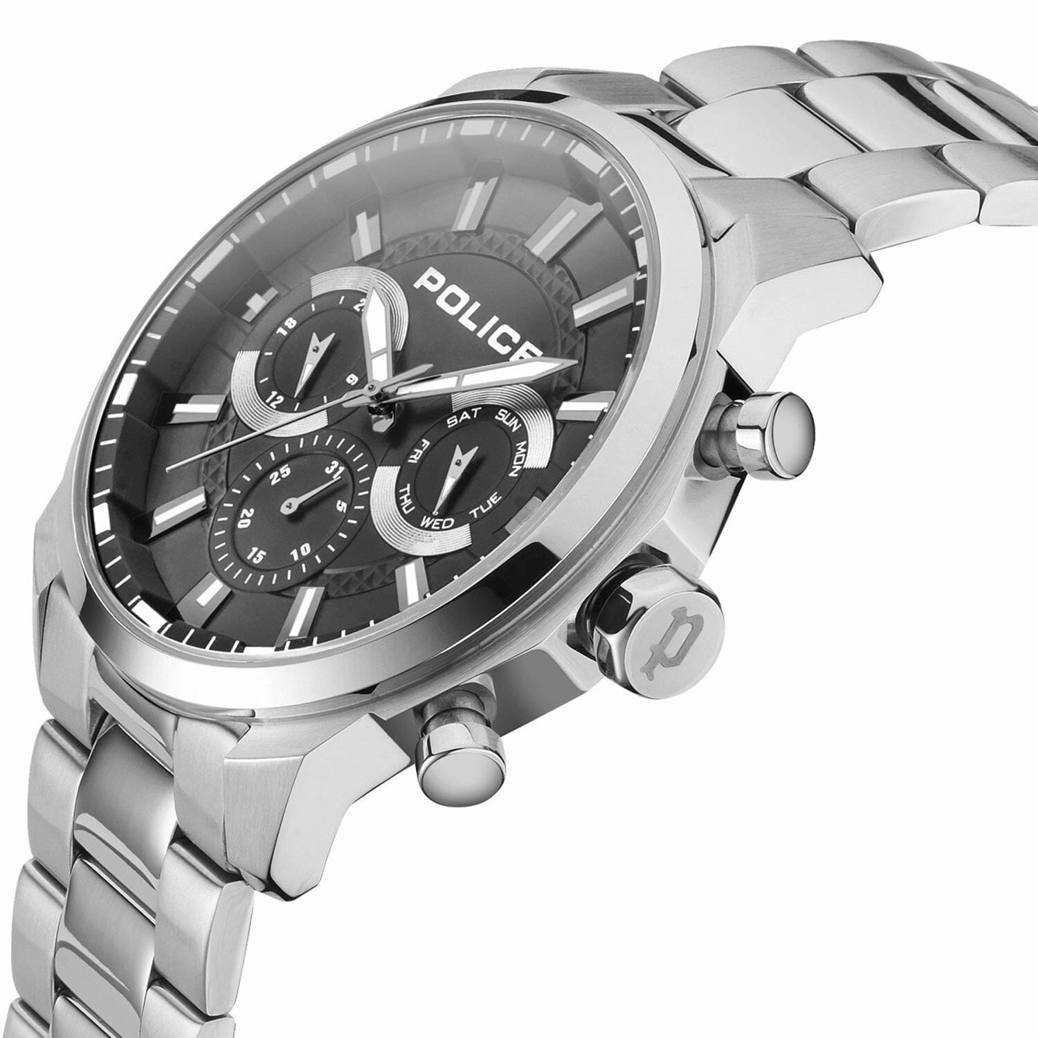 Police Menelik Chronograph Black Dial Stainless SteelMen's Watch PEWJK2204201
