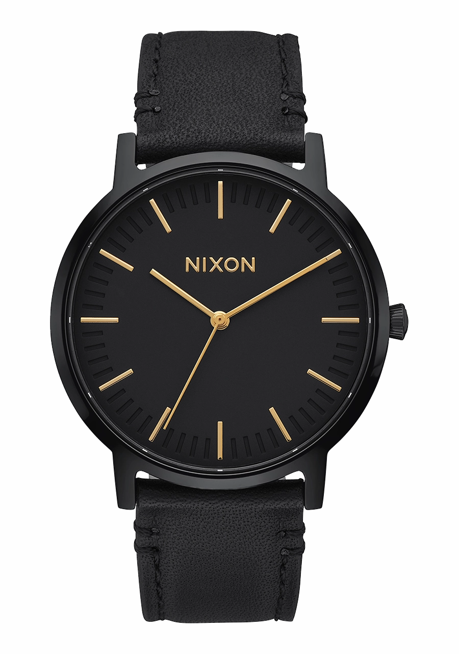 Porter Leather - All Black / Gold