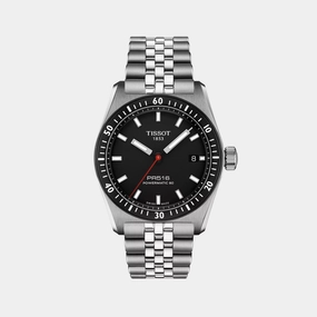 PR516 Powermatic 80 Men Automatic Black Dial Analog Stainless Steel Watch T1494071105100