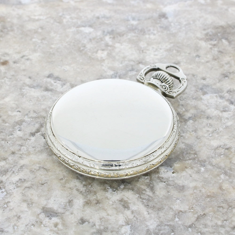 Pre Owned Ball Watch Co Cleveland Official RR Railroad 14ct White Gold Filled Pocket Watch RW0628