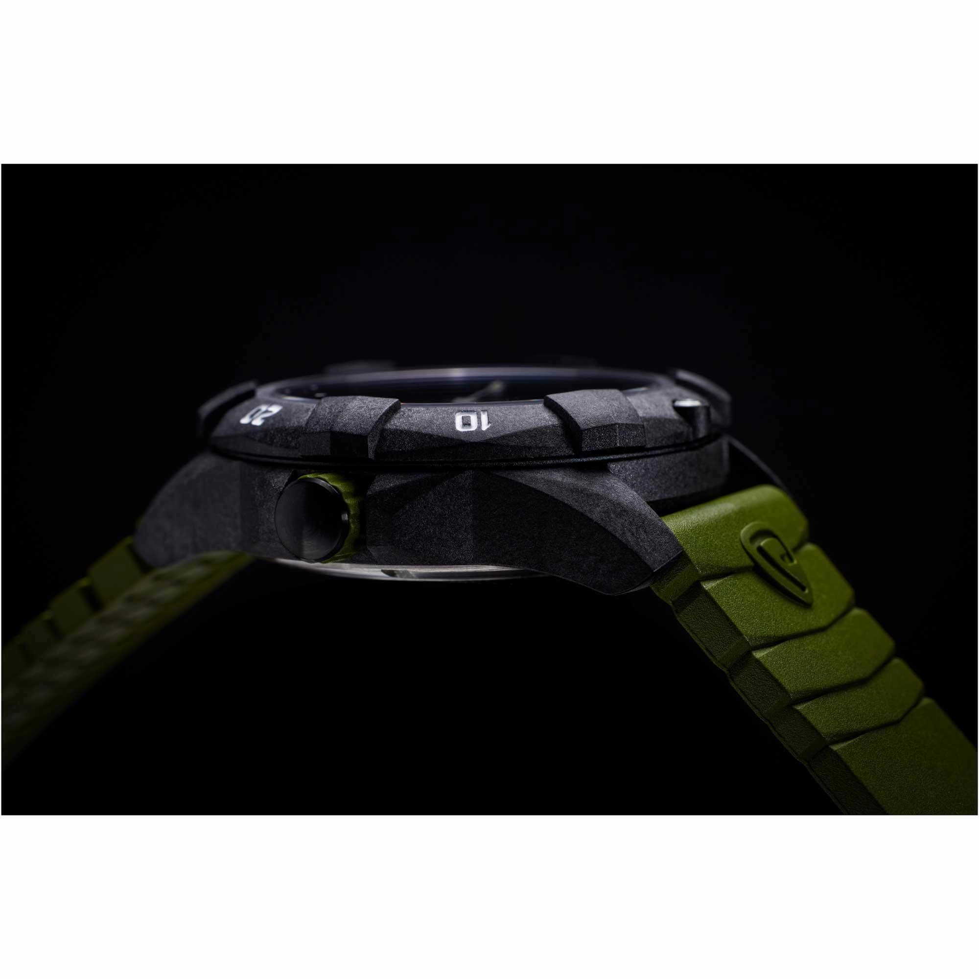 Protek Unisex Quartz Watch - Dive Series Rotating Bezel Green Rubber Strap | 1005G