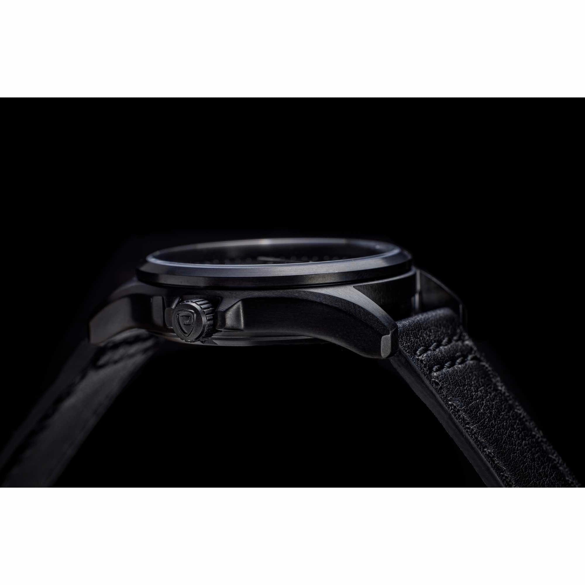 Protek Unisex Watch - Field Series Japanese Quartz Genuine Black Leather Strap | 3002