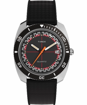 Q Timex Reissue 1971 Velocity Rubber Strap Watch TW2W22400