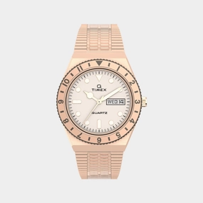Q Timex Women Cream Analog Stainless Steel Watch TW2U95700UJ