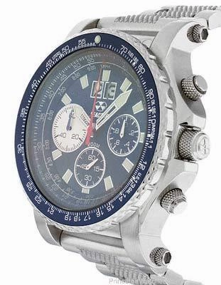 Reactor Mens Valkyrie Flight Chronograph - Blue Dial - Steel Case and Bracelet