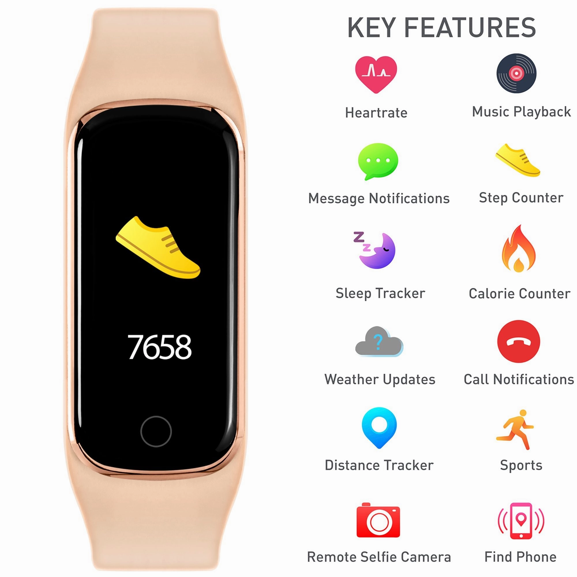 Reflex Active Series 08 Pink Band Smart Watch RA08-2120