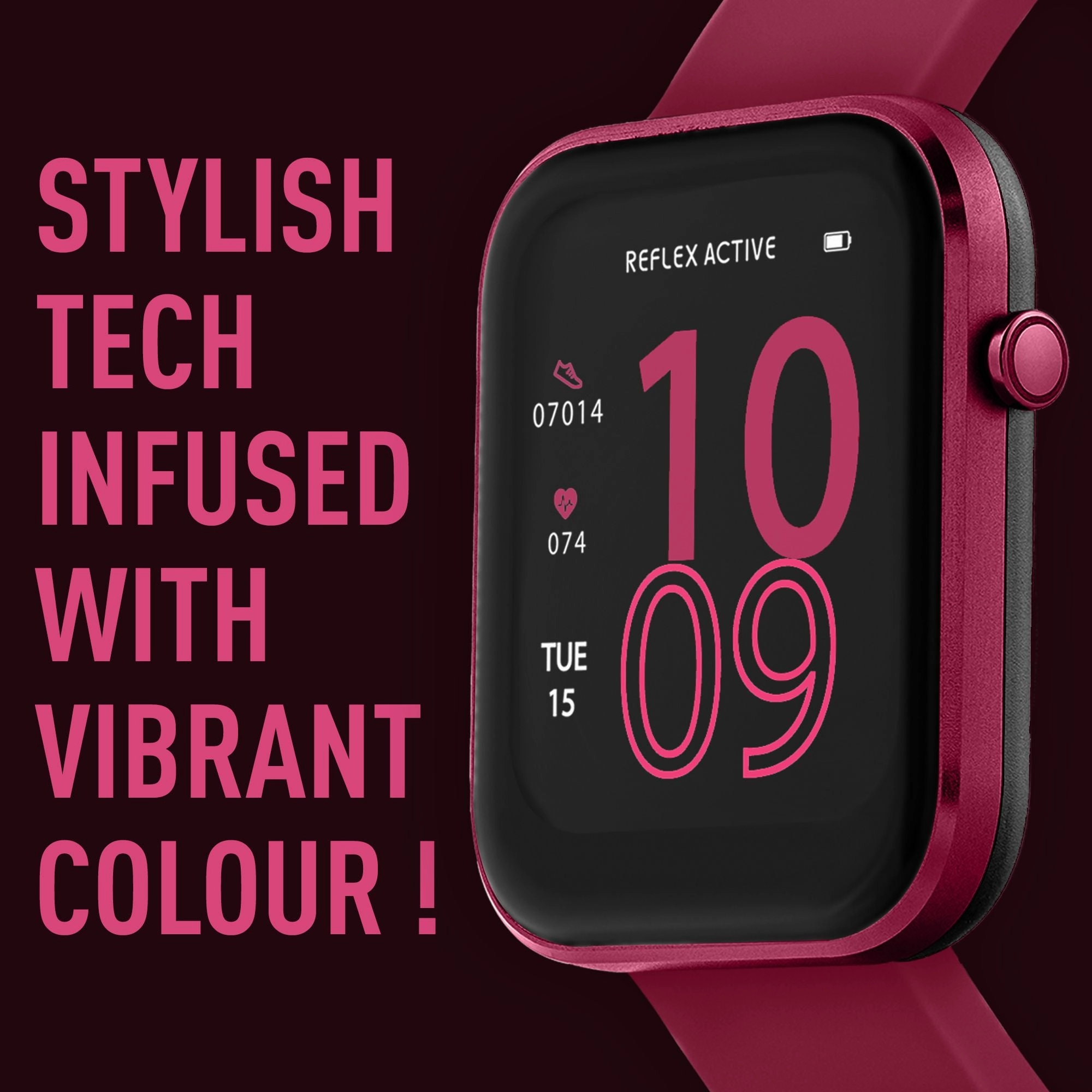 Reflex Active Series 12 Berry Silicone Smartwatch RA12-2158