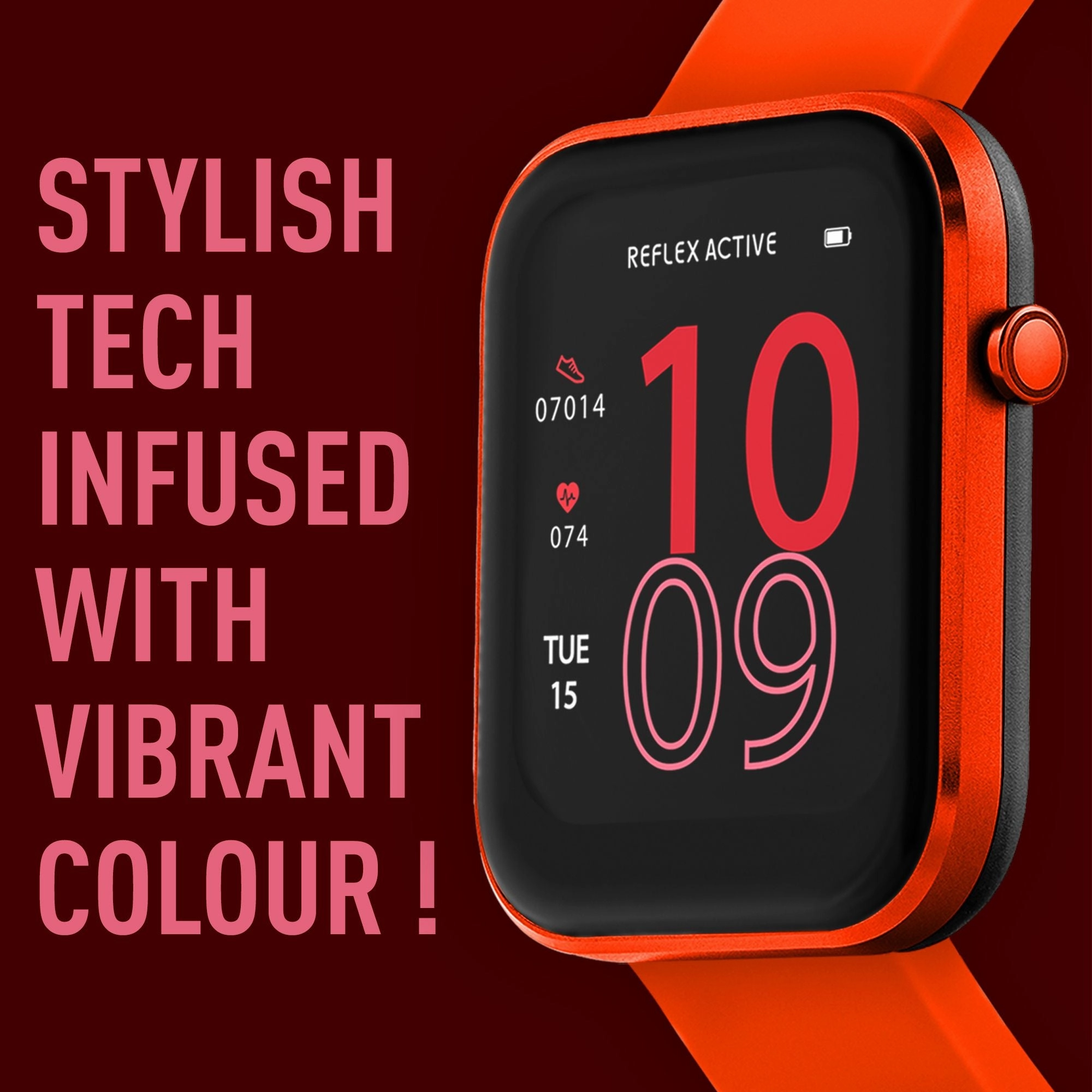 Reflex Active Series 12 Red Silicone Smartwatch RA12-2160