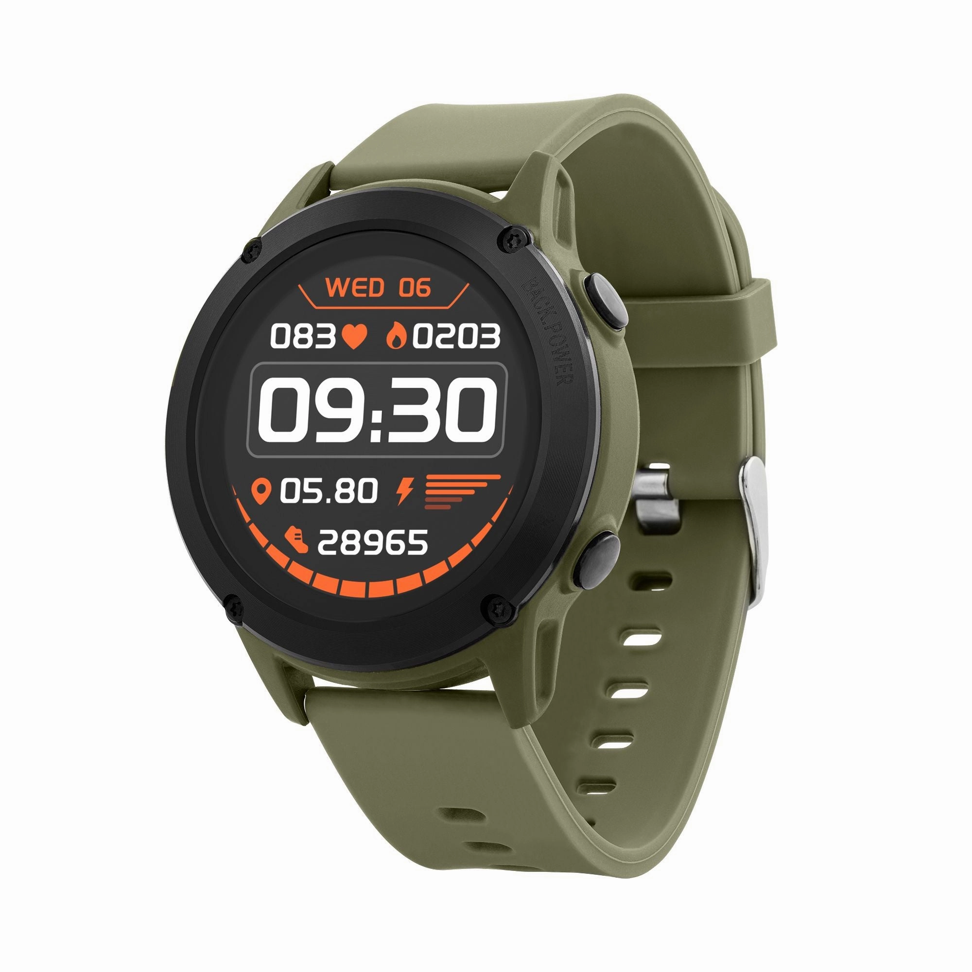 Reflex Active Series 18 Khaki Silicone Strap GPS Smart Watch