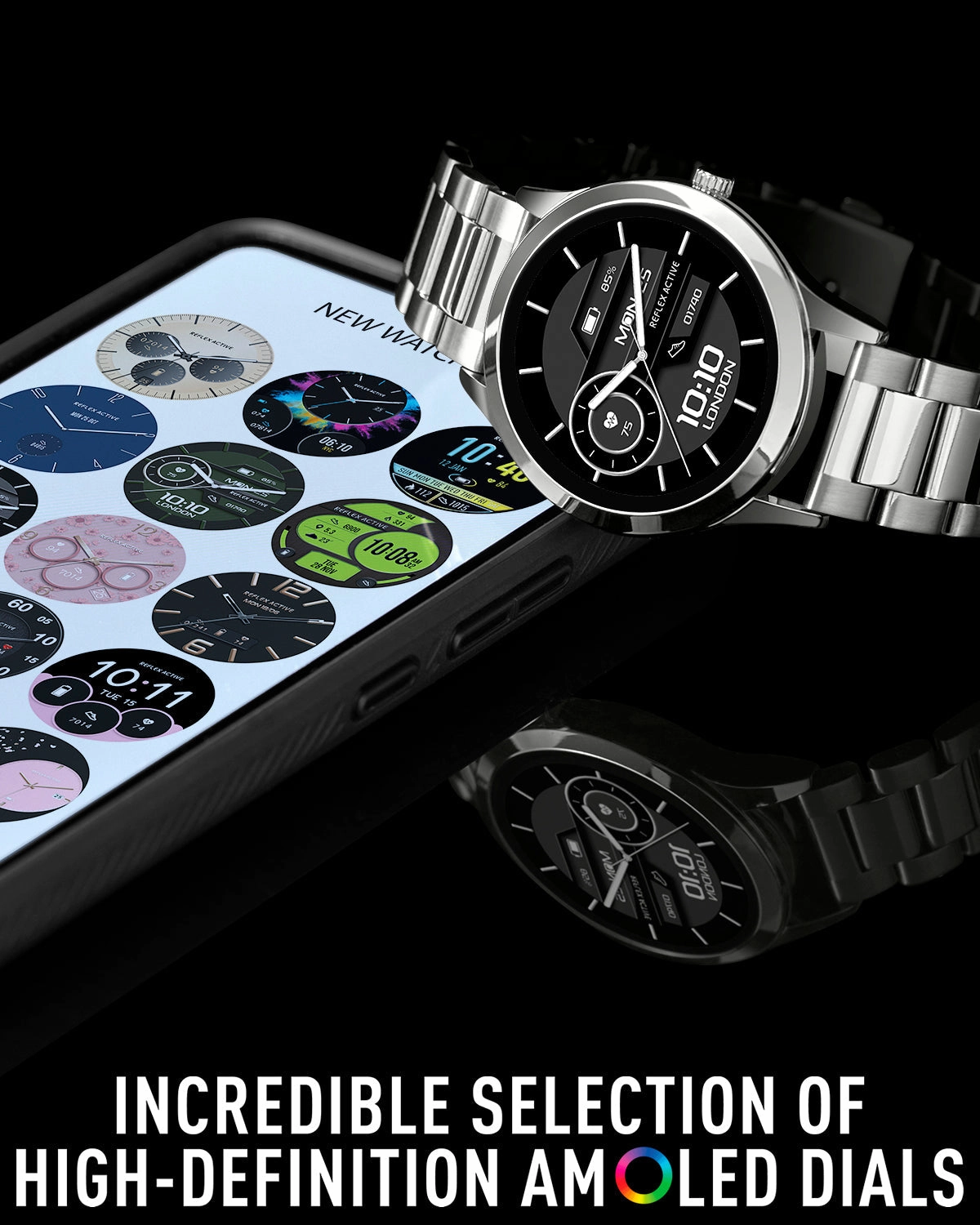 Reflex Active SERIES 31 AMOLED Silver Steel Bracelet Smart Watch RA31-4093