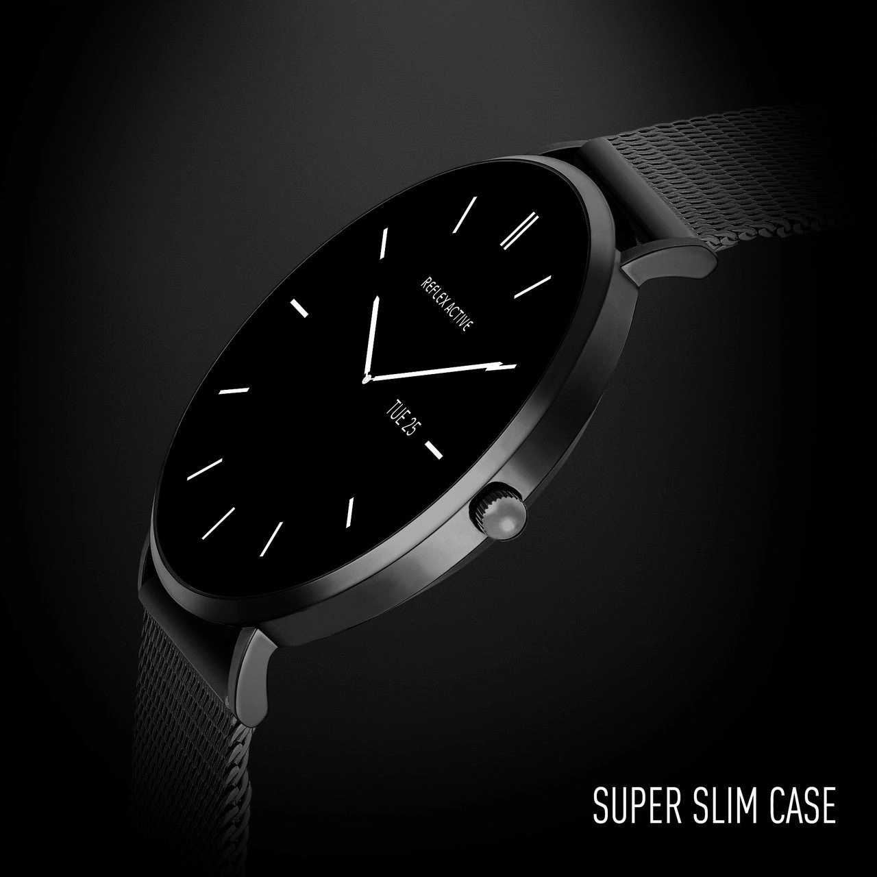 Reflex Active SERIES 42 AMOLED Ultra Slim Black Mesh   Grey Silicone Strap Smart Watch RA42-2208