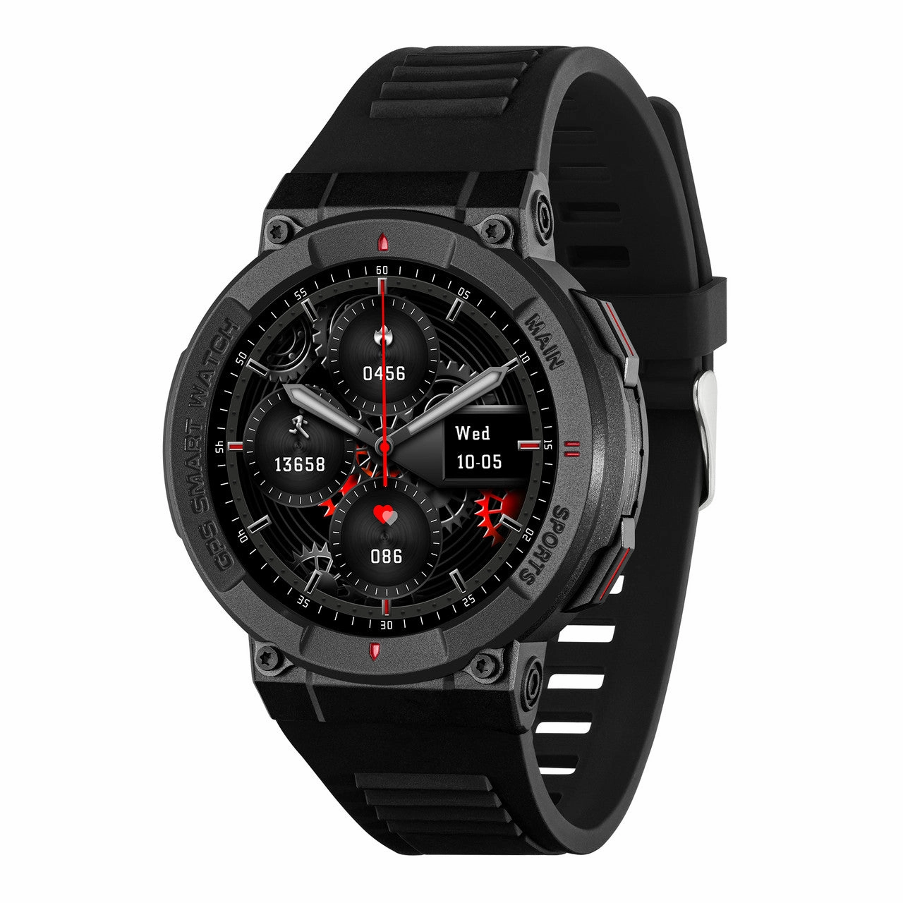 Reflex Active SERIES 43 GPS Black Silicone Smart Watch RA43-2214