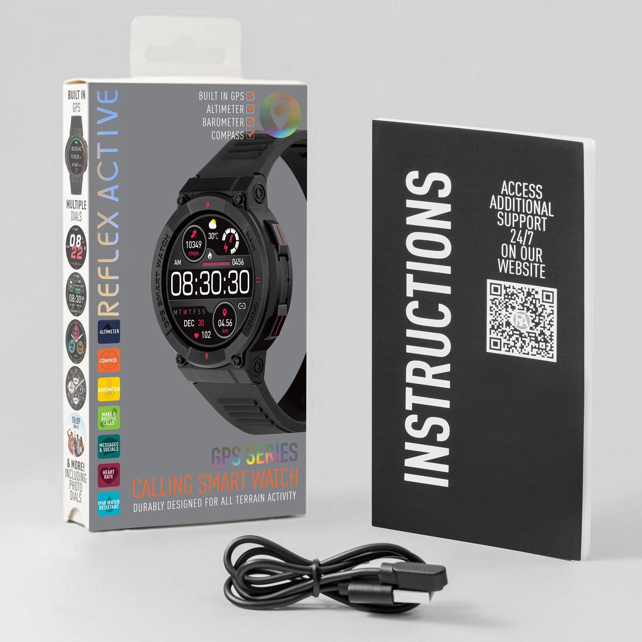 Reflex Active SERIES 43 GPS Black Silicone Smart Watch RA43-2214