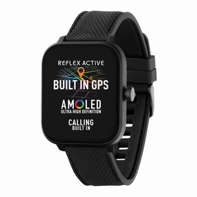 Reflex Active SERIES 44 AMOLED GPS Black Silicone Strap Smart Watch RA44-2216
