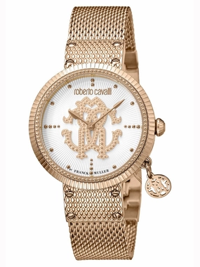 Roberto Cavalli DOTTED Womens Steel Gold Watch/Bracelet Set RV1L062M0086