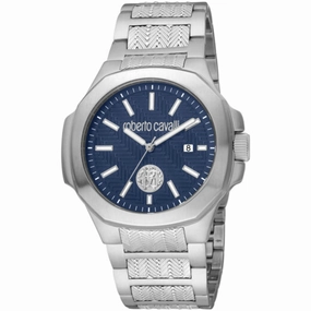 Roberto Cavalli Men's Watch - Classic Blue Dial Steel Bracelet | RC5G050M0065