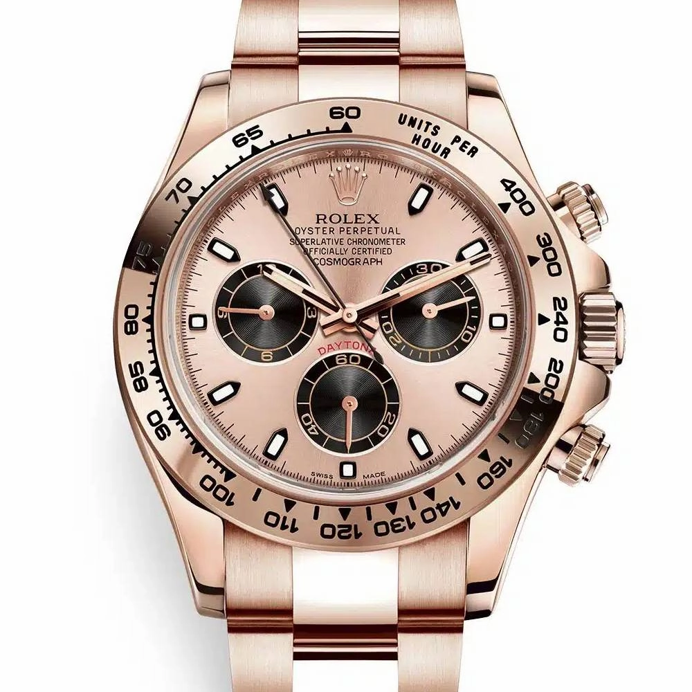 Rolex Cosmograph Daytona 40mm - Ref: 116505-0009 - Rose & Black Index Dial, 18K Rose Gold Oyster Bracelet Men's Watch