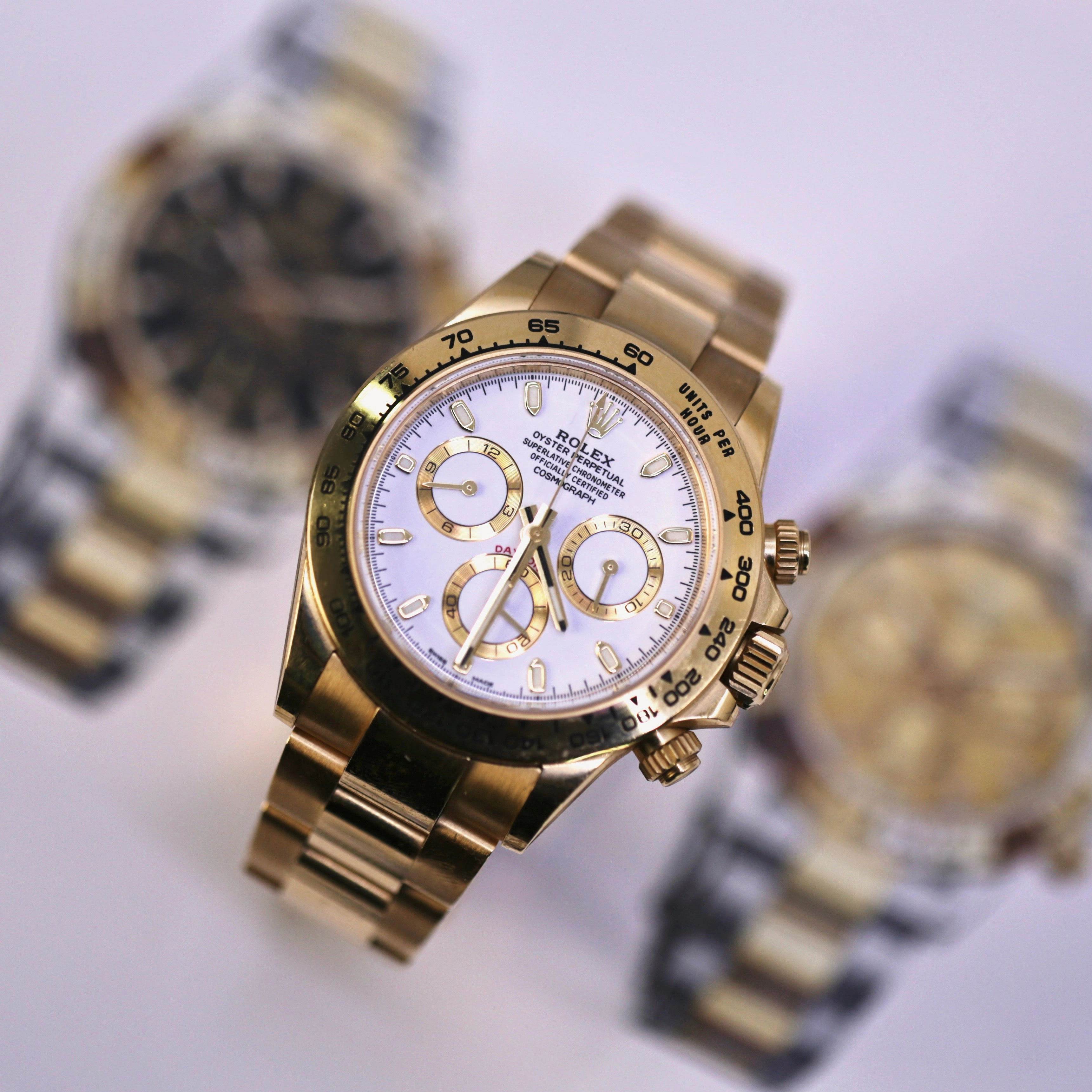 Rolex Cosmograph Daytona 40mm - Ref: 116508-0001 - White Index Dial, 18K Yellow Gold Oyster Bracelet Men's Watch