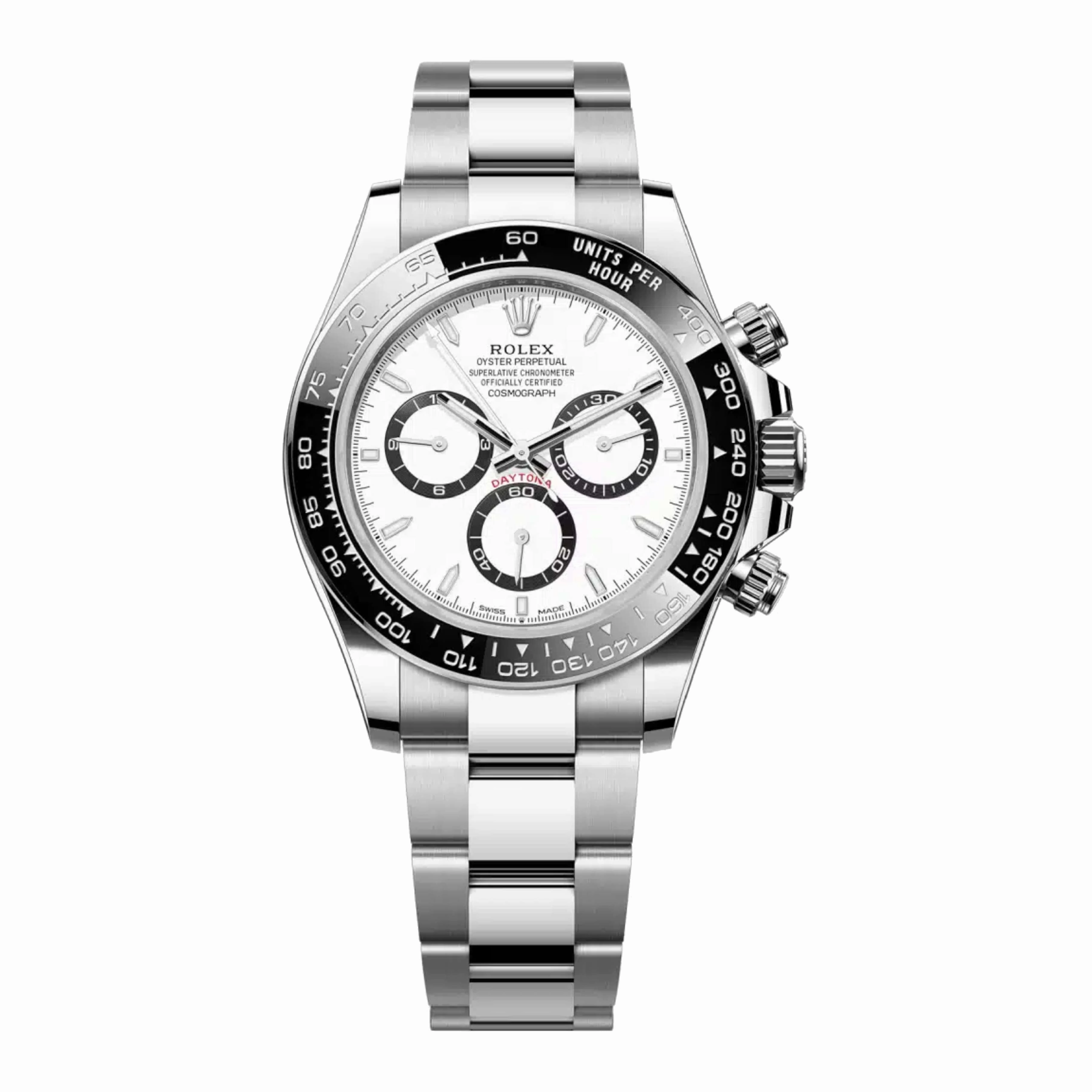 Rolex Cosmograph Daytona 40mm - Ref: 126500LN - White Index Dial & Ceramic Bezel, Stainless Steel Oyster Bracelet Men's Watch