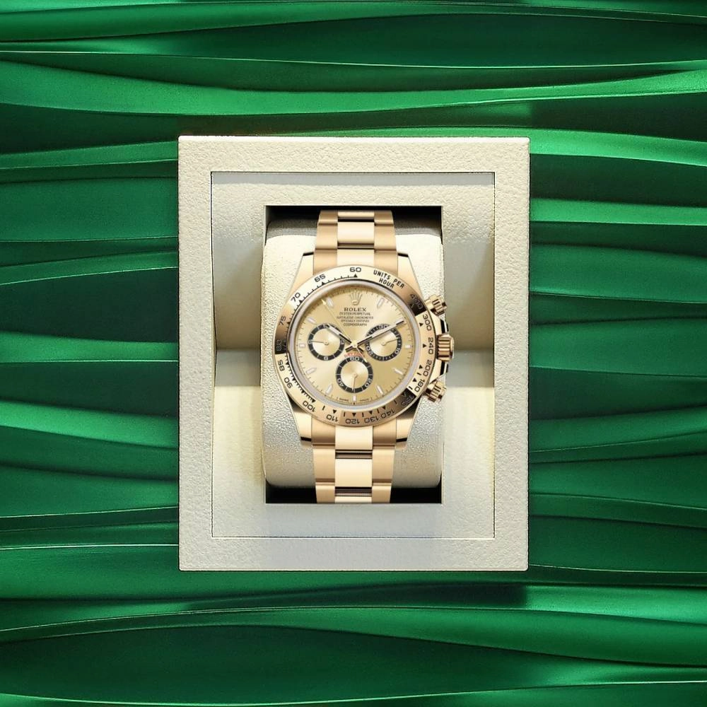 Rolex Cosmograph Daytona 40mm - Ref: 126508 - Golden Index Dial, 18K Yellow Gold Oyster Bracelet Men's Watch
