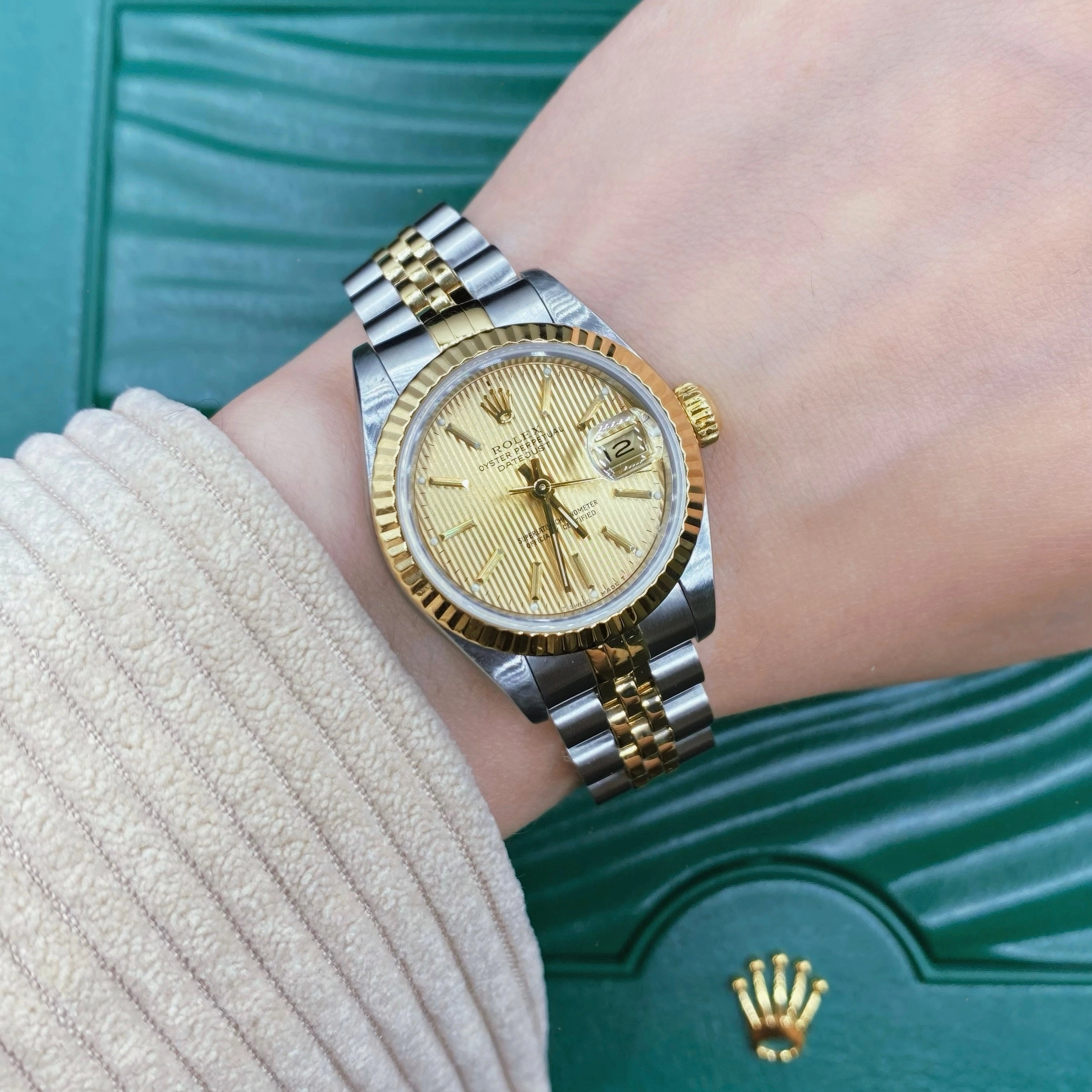 Rolex Datejust 26mm - Ref: 69173 - Champagne Dial, Two Tone Stainless Steel & 18K Yellow Gold Jubilee Bracelet Women's Watch