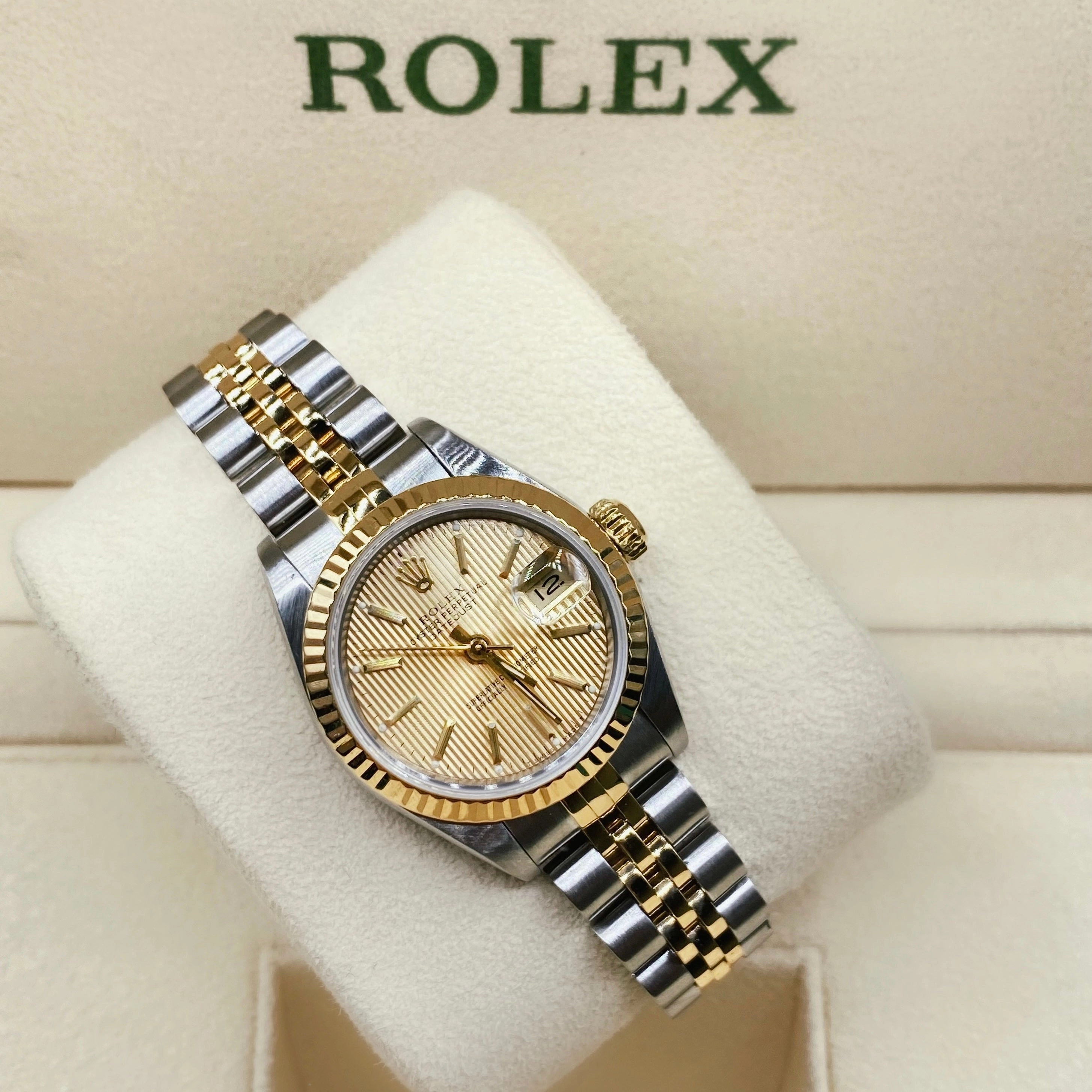 Rolex Datejust 26mm - Ref: 69173 - Champagne Dial, Two Tone Stainless Steel & 18K Yellow Gold Jubilee Bracelet Women's Watch