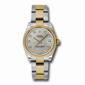 Rolex Datejust 31mm - Ref: 178243 sdo - Silver Diamond Dial, Two Tone Stainless Steel & 18K Yellow Gold Oyster Bracelet Women's Watch
