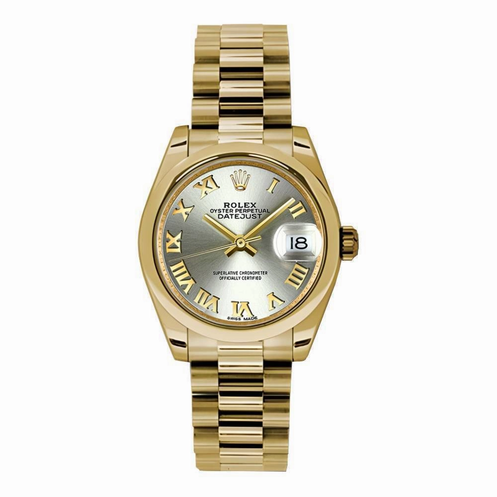Rolex Datejust 31mm - Ref: 178248 grp - Grey Dial, 18K Yellow Gold President Bracelet Women's Watch
