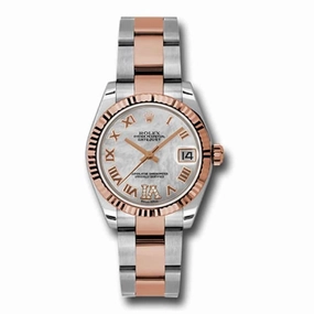 Rolex Datejust 31mm - Ref: 178271 mdro - White Mother of Pearl Roman Diamond Dial, Two Tone Stainless Steel & 18K Rose Gold Oyster Bracelet Women's Watch