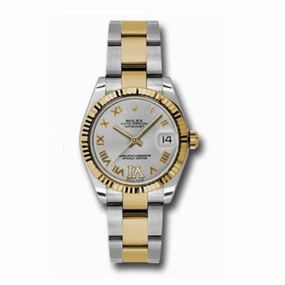 Rolex Datejust 31mm - Ref: 178273 sdro - Silver Roman Diamond Dial, Two Tone Stainless Steel & 18K Yellow Gold Oyster Bracelet Women's Watch