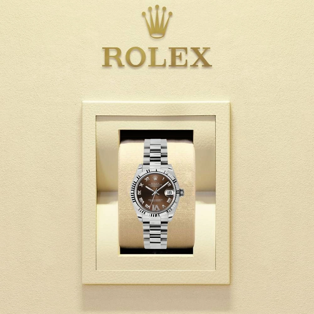 Rolex Datejust 31mm - Ref: 178279 brdrp - Bronze Dial, 18K White Gold President Bracelet Women's Watch