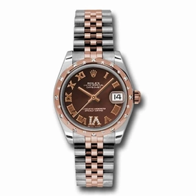 Rolex Datejust 31mm - Ref: 178341 chodrj - Chocolate Diamond Dial & Diamond Bezel, Two Tone Stainless Steel & 18K Rose Gold Jubilee Bracelet Women's Watch