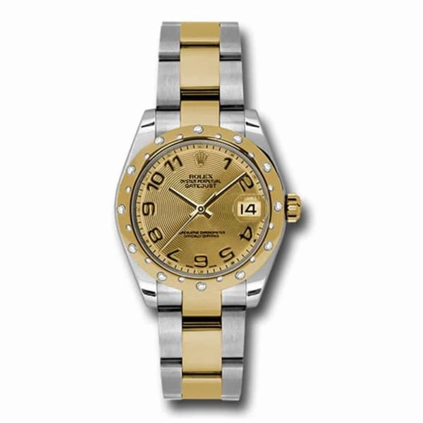 Rolex Datejust 31mm - Ref: 178343 chcao - Champagne Dial & Diamond Bezel, Two Tone Stainless Steel & 18K Yellow Gold Oyster Bracelet Women's Watch