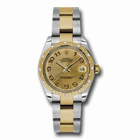 Rolex Datejust 31mm - Ref: 178343 chcao - Champagne Dial & Diamond Bezel, Two Tone Stainless Steel & 18K Yellow Gold Oyster Bracelet Women's Watch