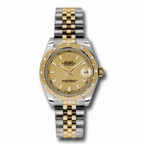 Rolex Datejust 31mm - Ref: 178343 chij - Champagne Stick Dial & Diamond Bezel, Two Tone Stainless Steel & 18K Yellow Gold Jubilee Bracelet Women's Watch